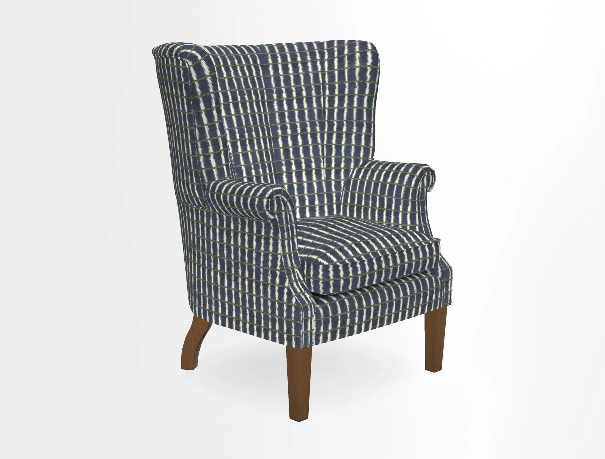 Whitewell Fluted Chair in Textured Velvet Veridian