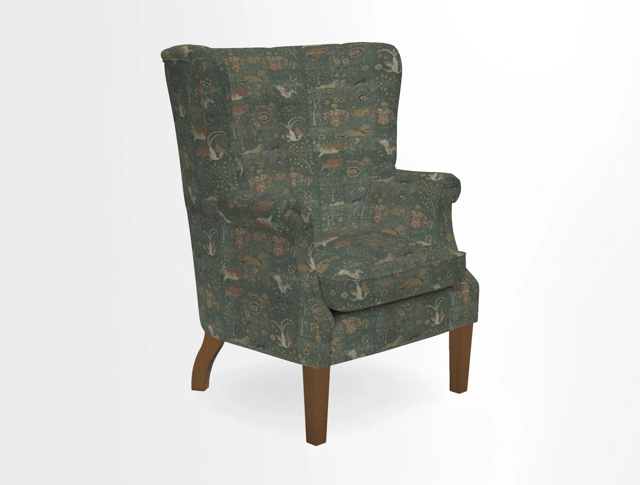 Whitewell Fluted Chair in Textured Velvet Veridian