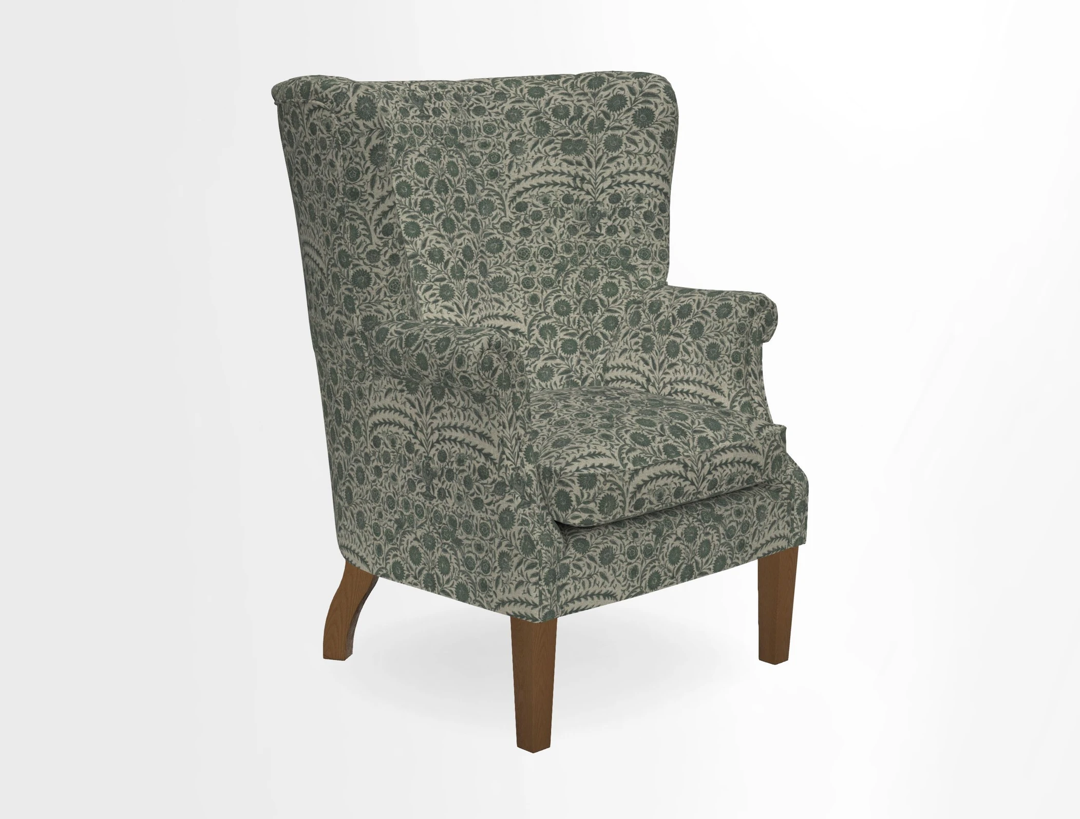 Whitewell Fluted Chair in Textured Velvet Veridian