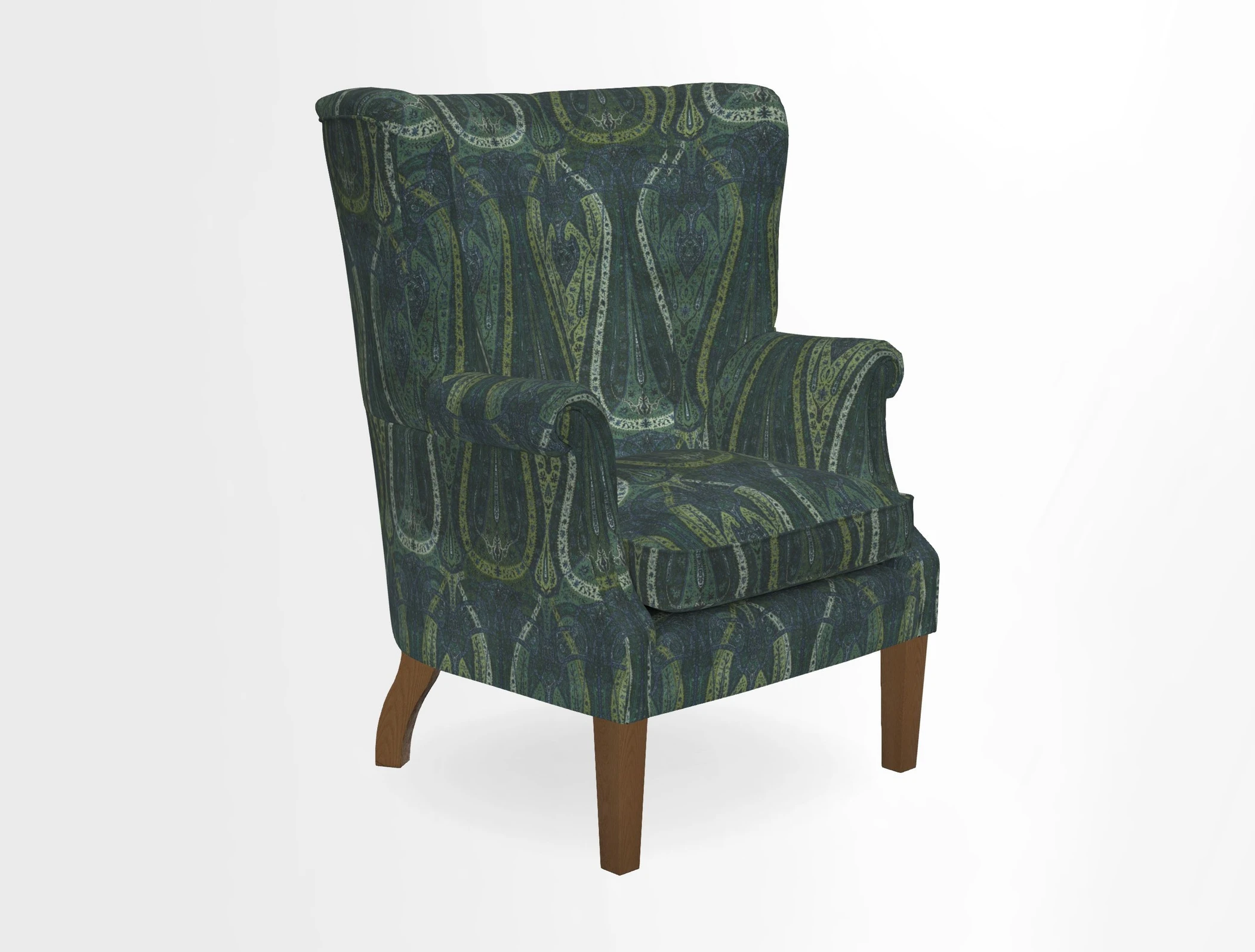 Whitewell Fluted Chair in Textured Velvet Veridian