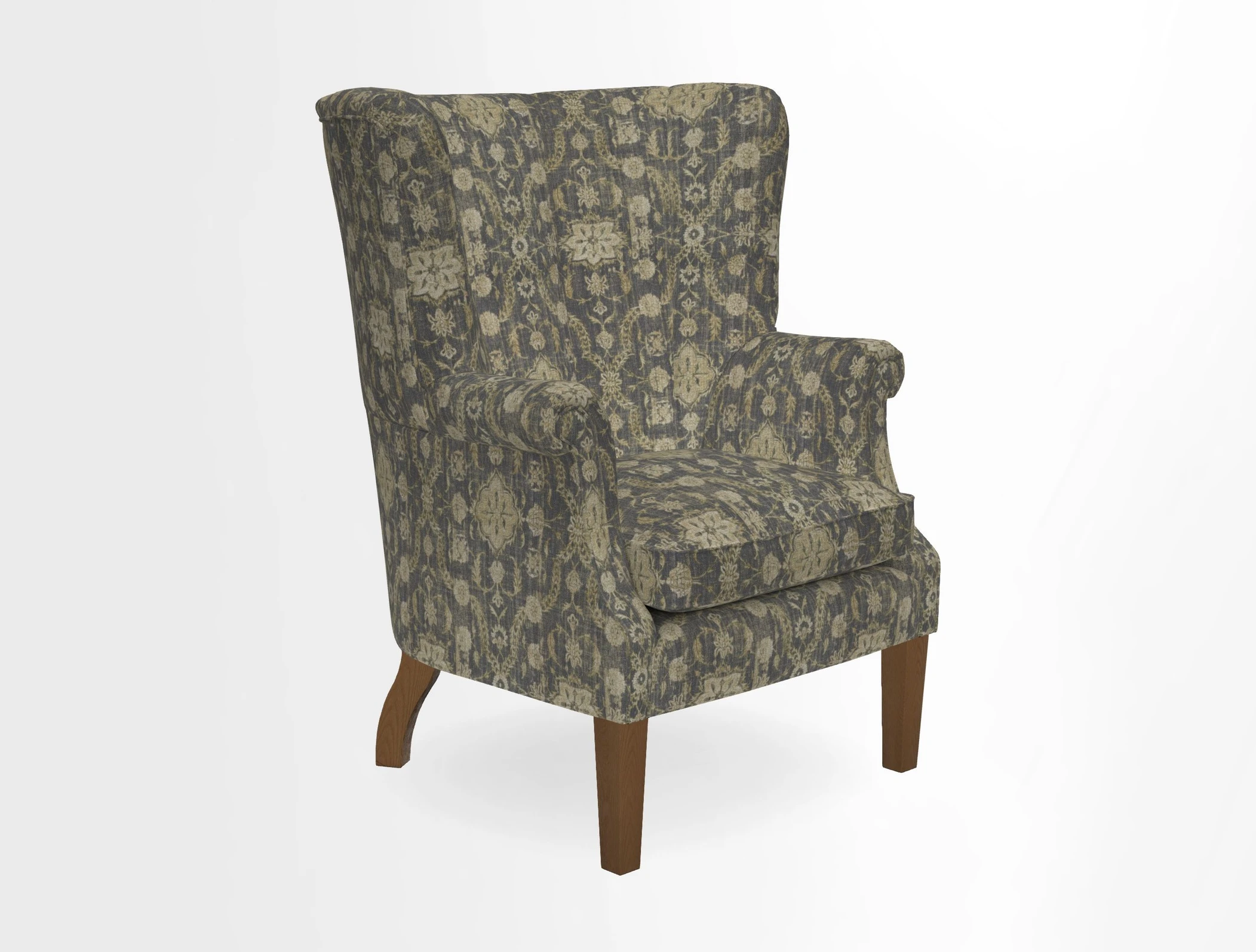 Whitewell Fluted Chair in Textured Velvet Veridian