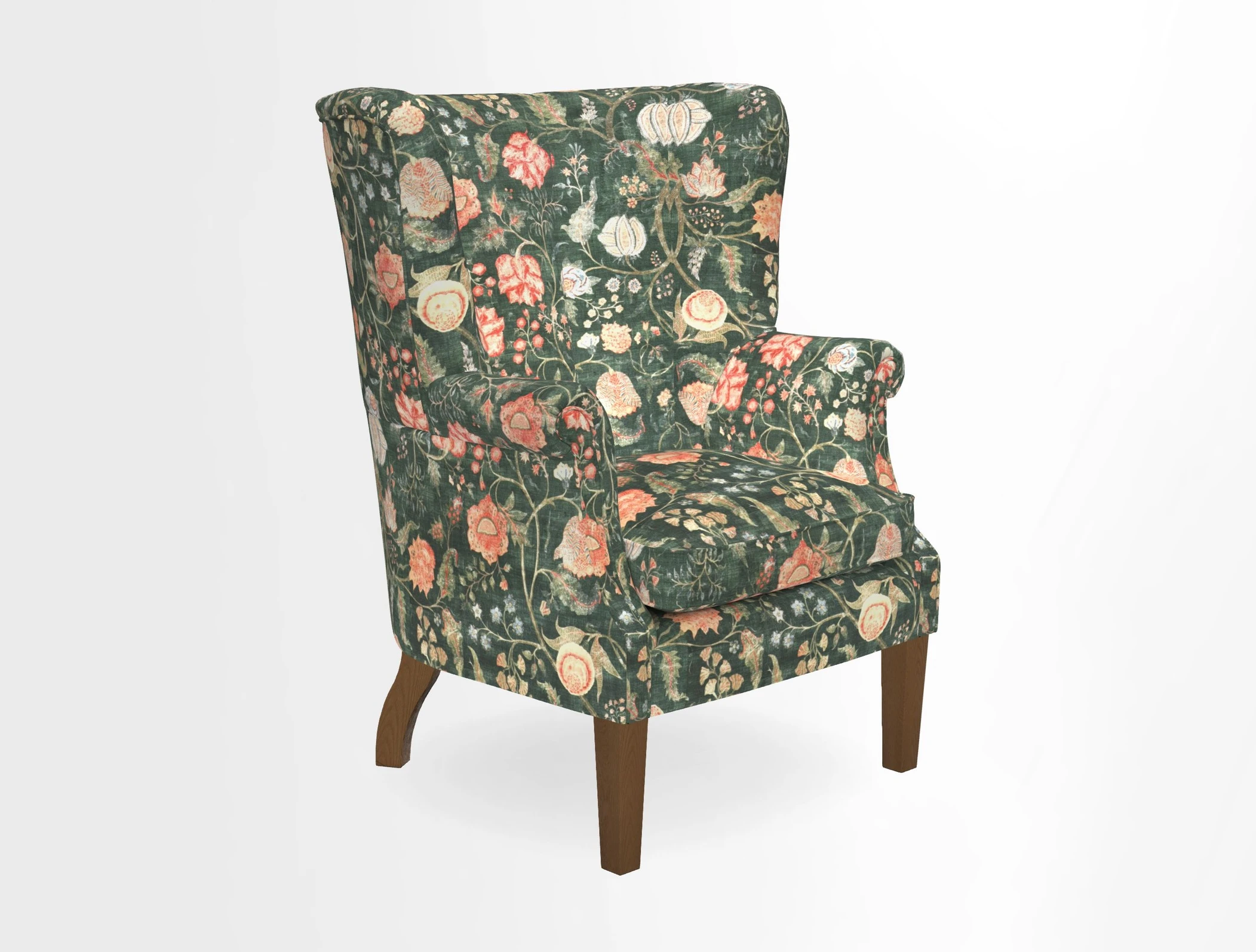 Whitewell Fluted Chair in Textured Velvet Veridian