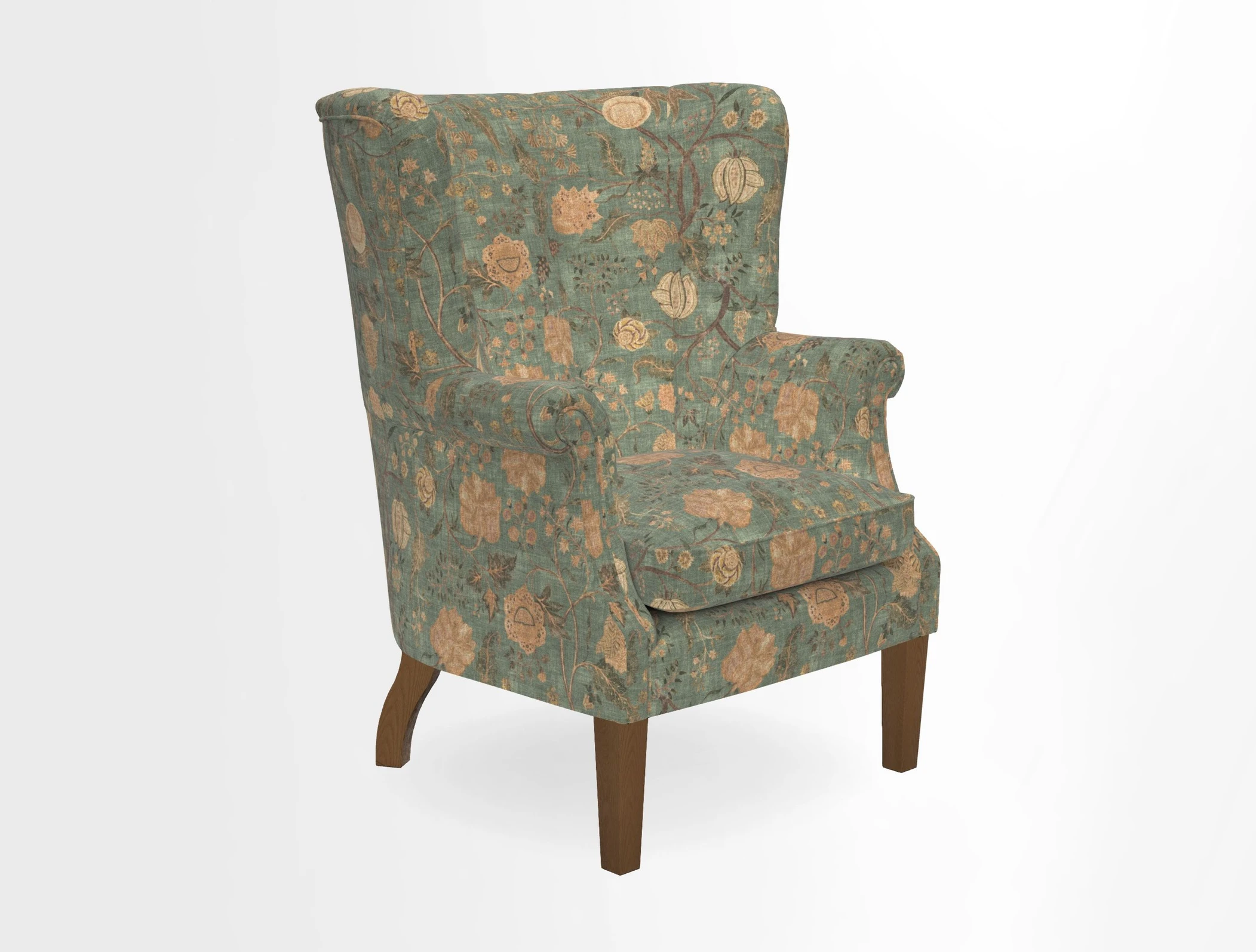 Whitewell Fluted Chair in Textured Velvet Veridian