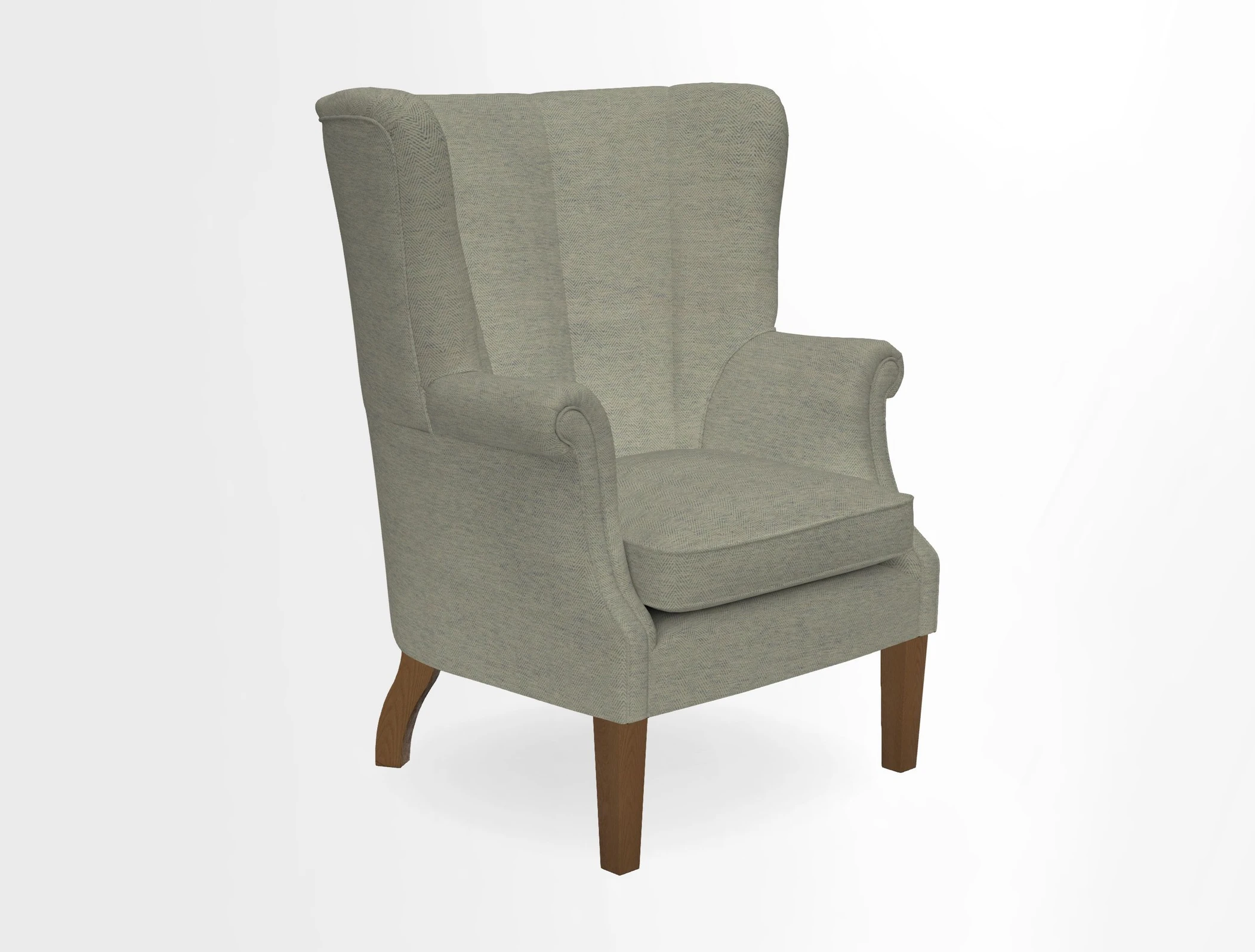 Whitewell Fluted Chair in Textured Velvet Veridian