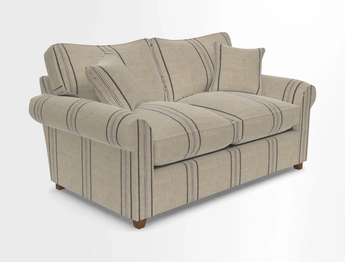 Waverley 2 Seater Sofa Bed in wo Tone Plain Biscuit