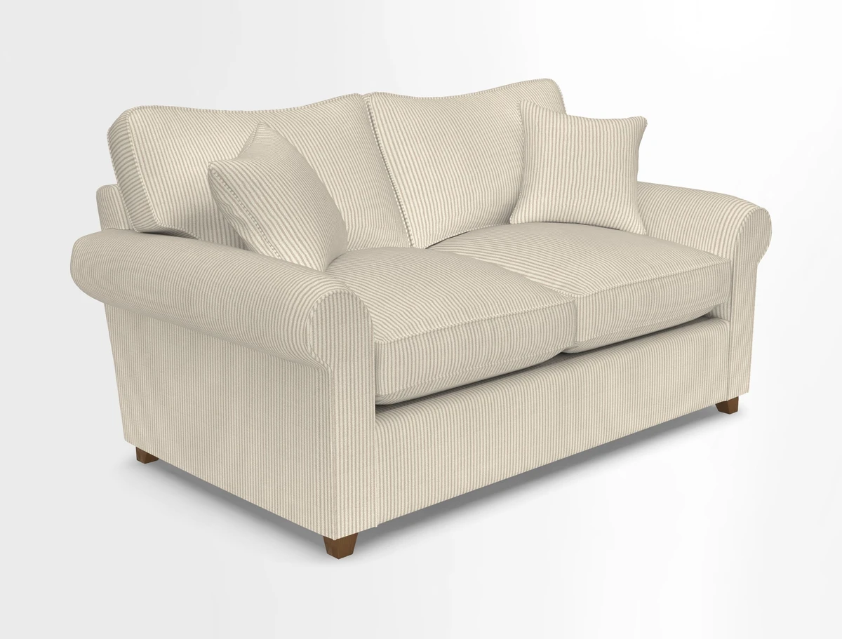 Waverley 2 Seater Sofa Bed in wo Tone Plain Biscuit