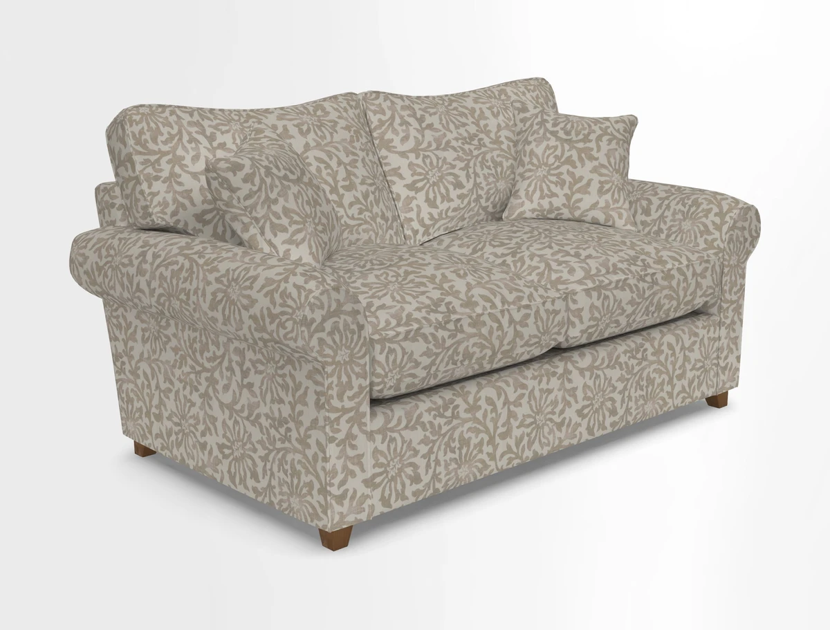 Waverley 2 Seater Sofa Bed in wo Tone Plain Biscuit