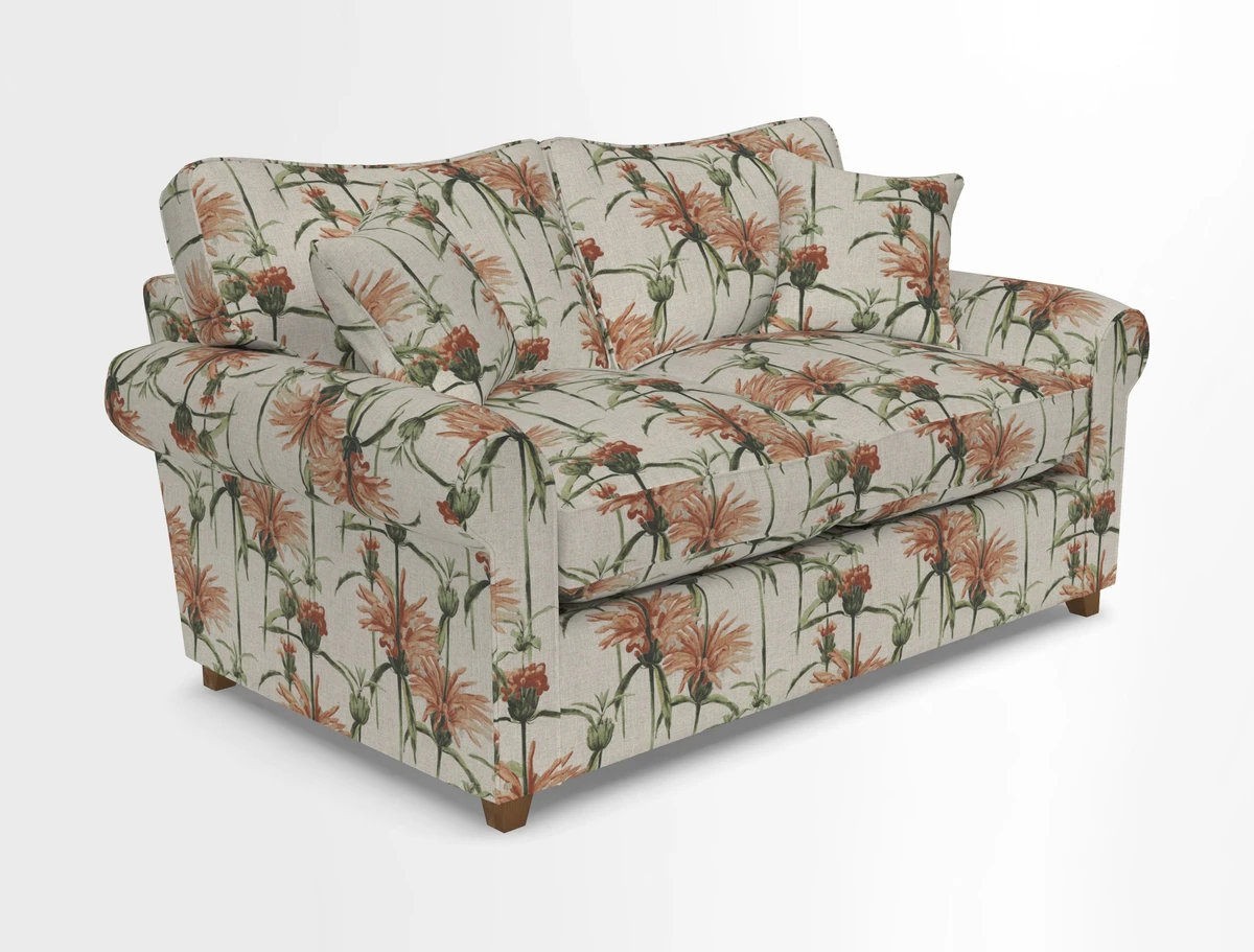 Waverley 2 Seater Sofa Bed in wo Tone Plain Biscuit