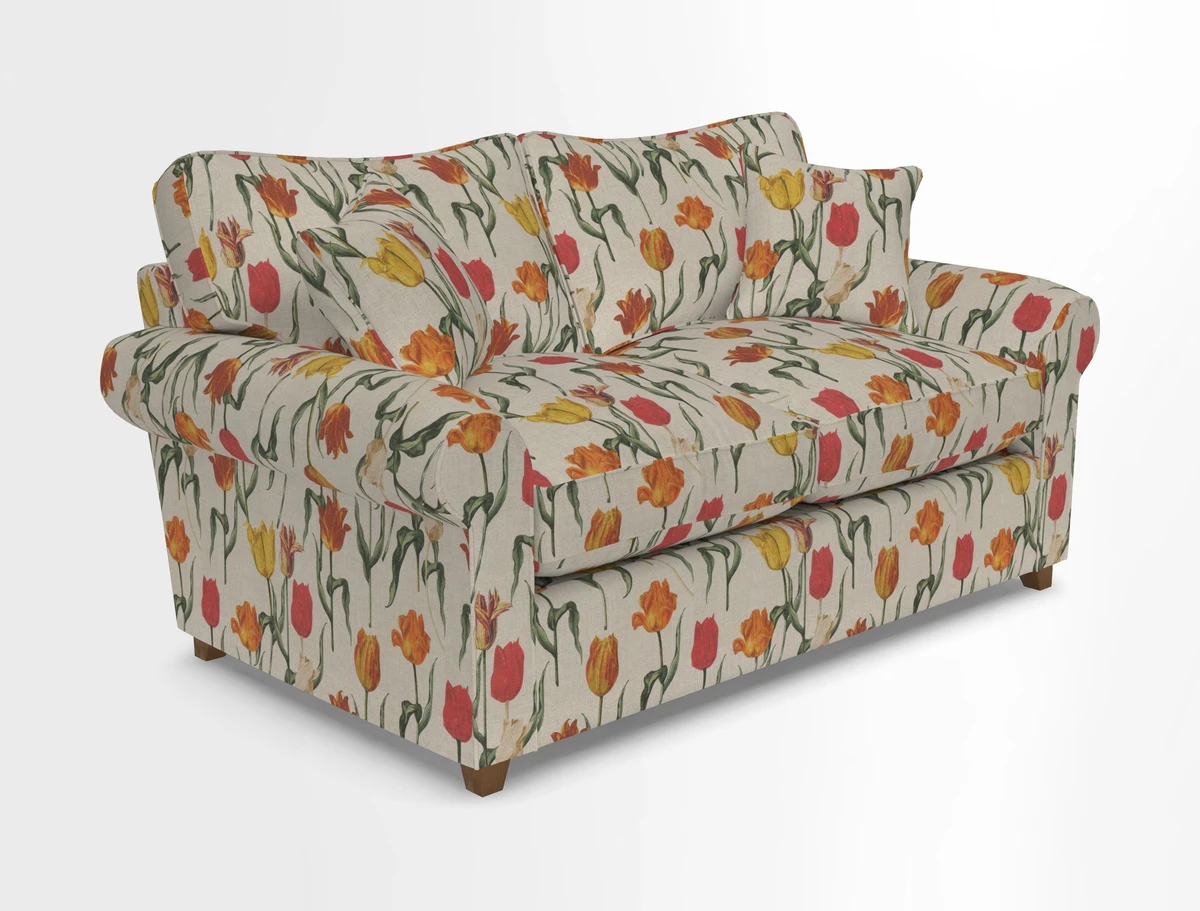 Waverley 2 Seater Sofa Bed in wo Tone Plain Biscuit