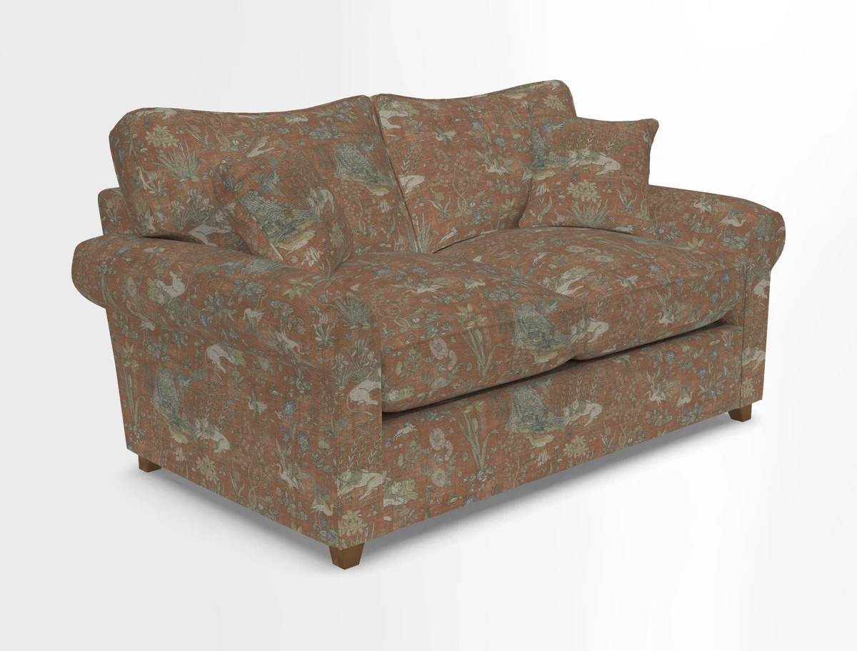 Waverley 2 Seater Sofa Bed in wo Tone Plain Biscuit