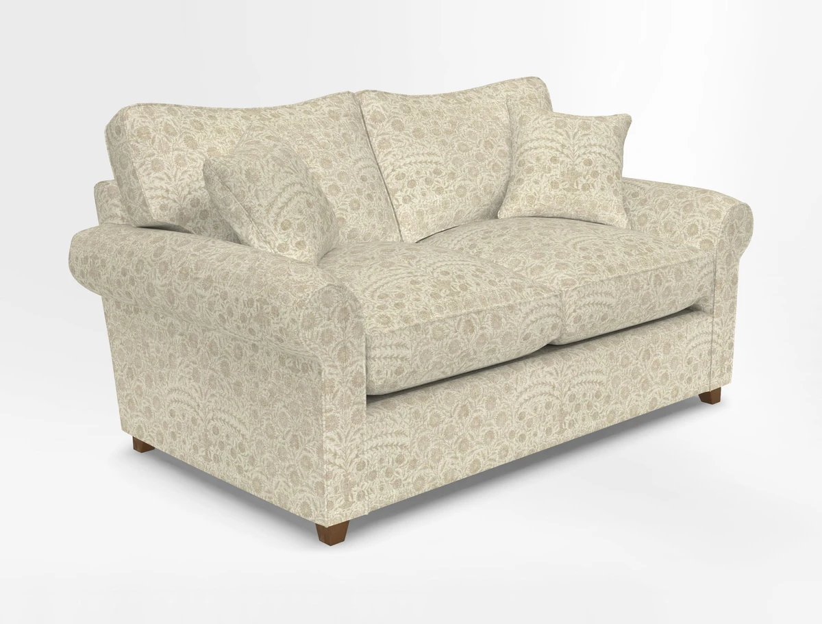 Waverley 2 Seater Sofa Bed in wo Tone Plain Biscuit