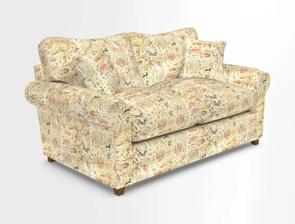 Waverley 2 Seater Sofa Bed in wo Tone Plain Biscuit