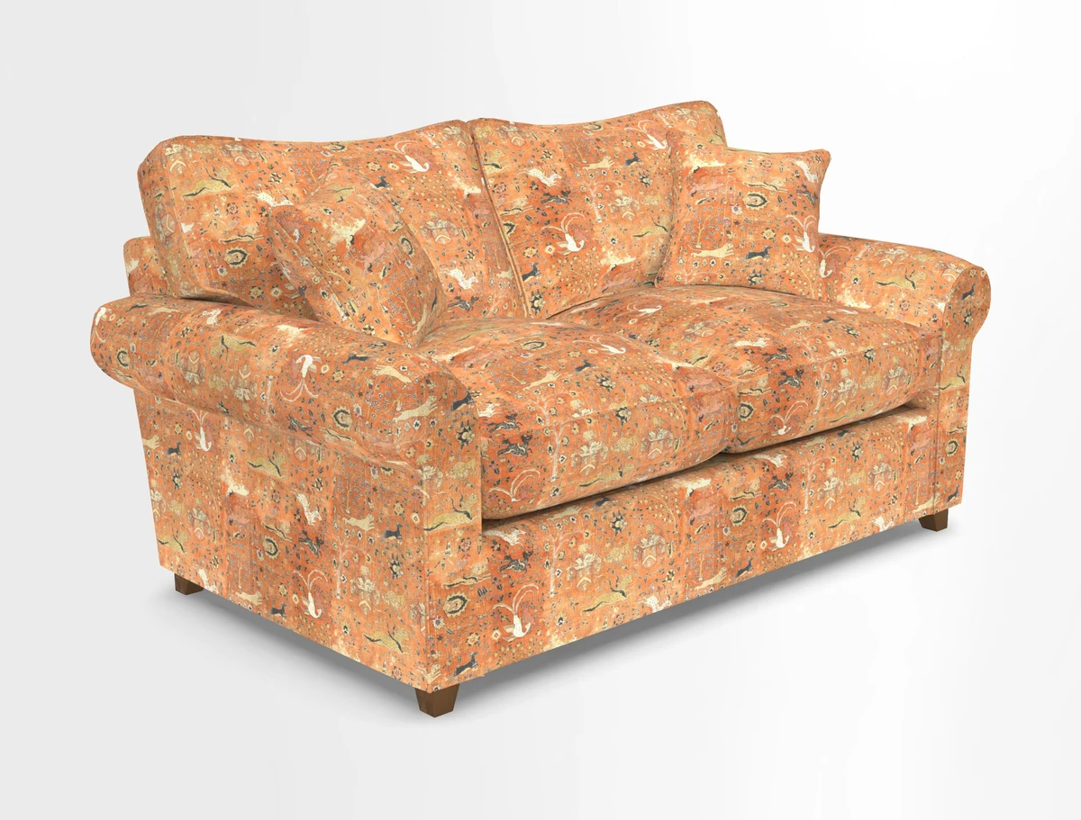 Waverley 2 Seater Sofa Bed in wo Tone Plain Biscuit