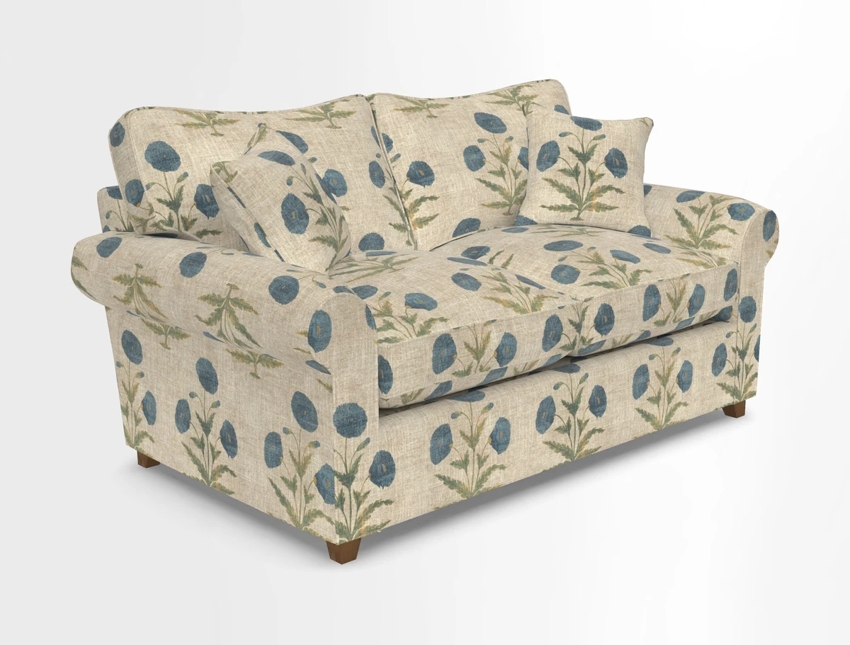 Waverley 2 Seater Sofa Bed in wo Tone Plain Biscuit
