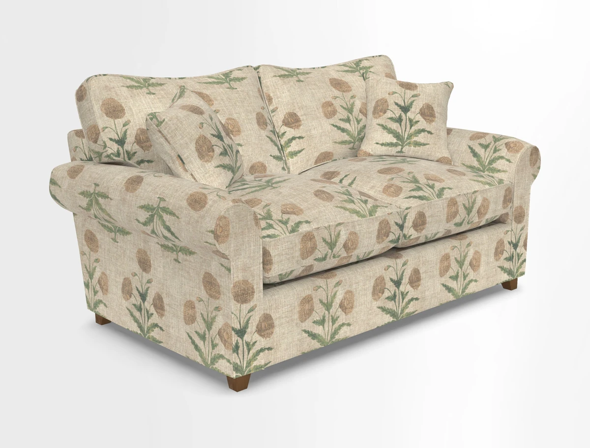 Waverley 2 Seater Sofa Bed in wo Tone Plain Biscuit