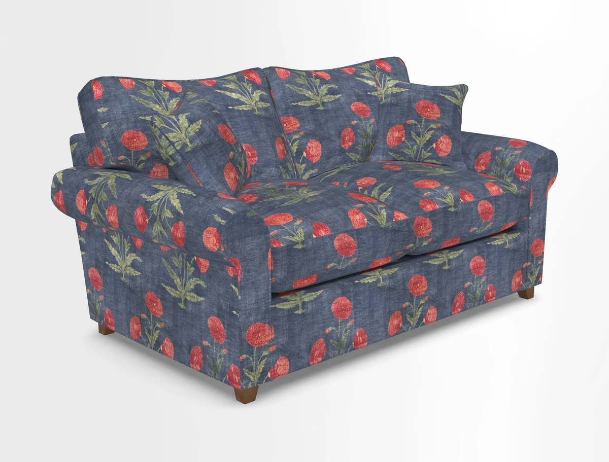Waverley 2 Seater Sofa Bed in wo Tone Plain Biscuit