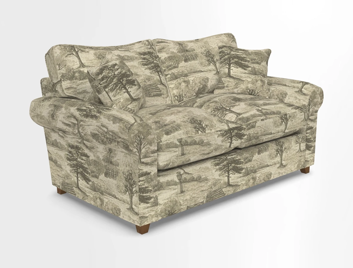 Waverley 2 Seater Sofa Bed in wo Tone Plain Biscuit
