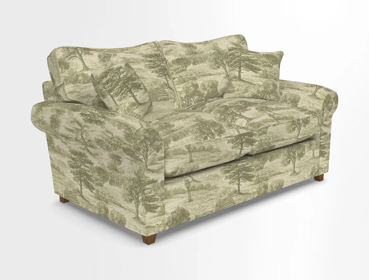 Waverley 2 Seater Sofa Bed in wo Tone Plain Biscuit