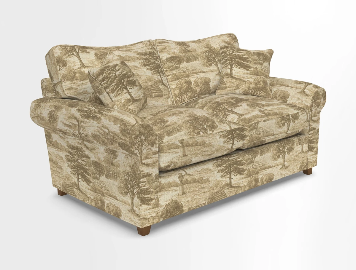 Waverley 2 Seater Sofa Bed in wo Tone Plain Biscuit