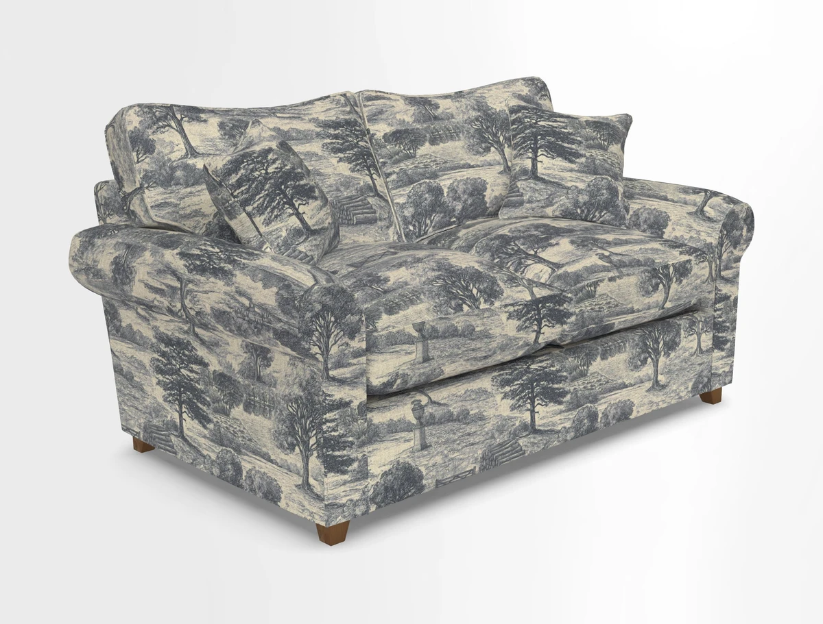 Waverley 2 Seater Sofa Bed in wo Tone Plain Biscuit