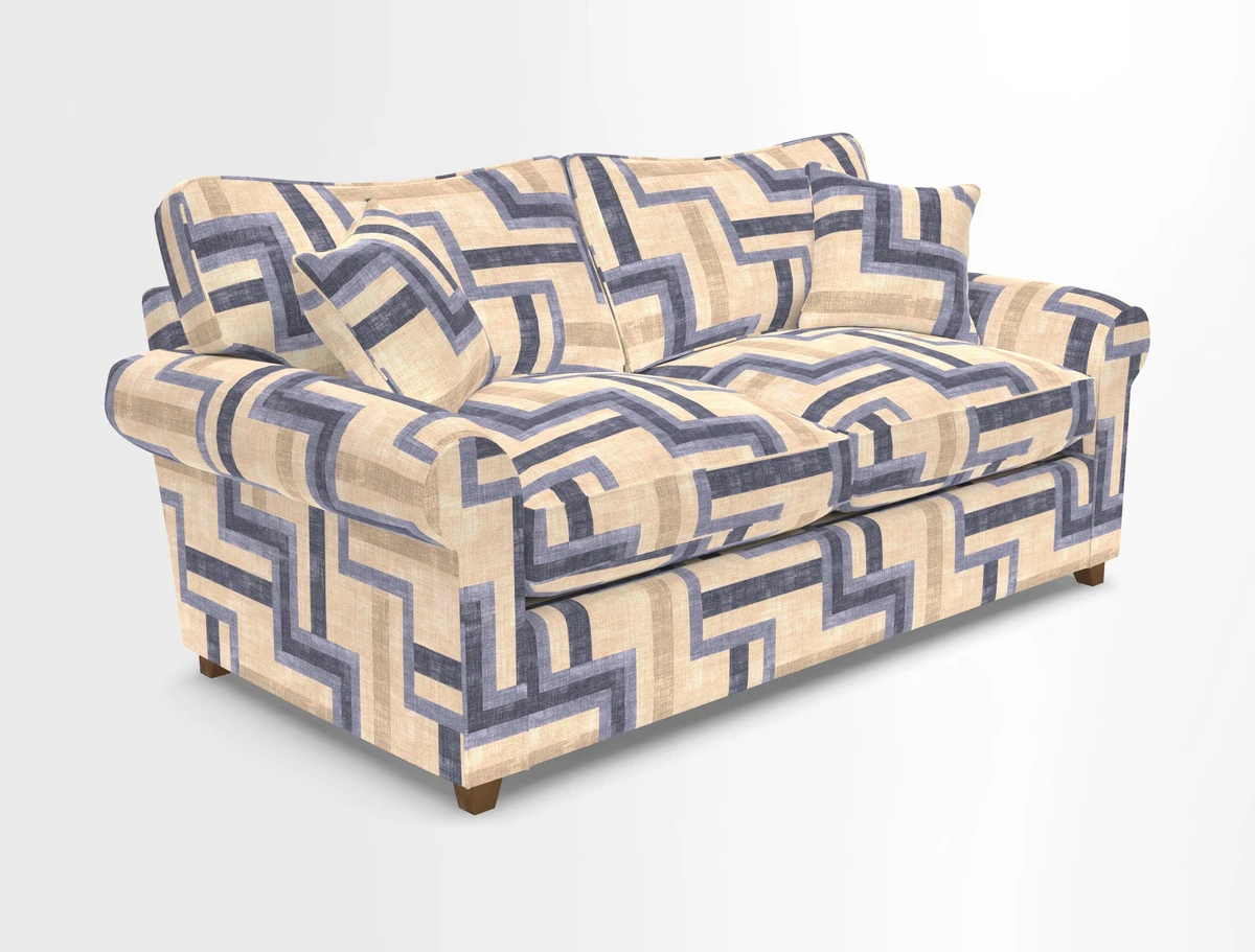 Waverley 3 Seater Sofa Bed in wo Tone Plain Biscuit