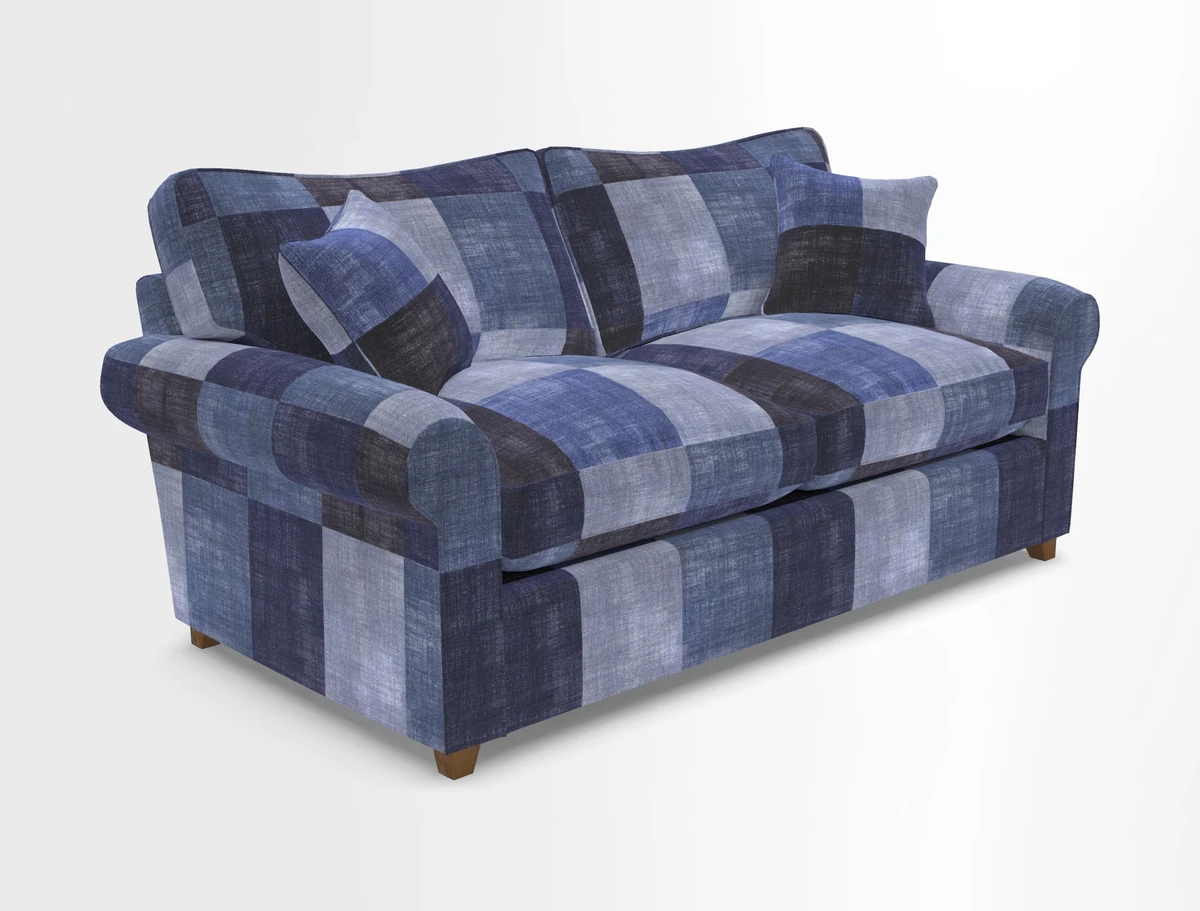 Waverley 3 Seater Sofa Bed in wo Tone Plain Biscuit