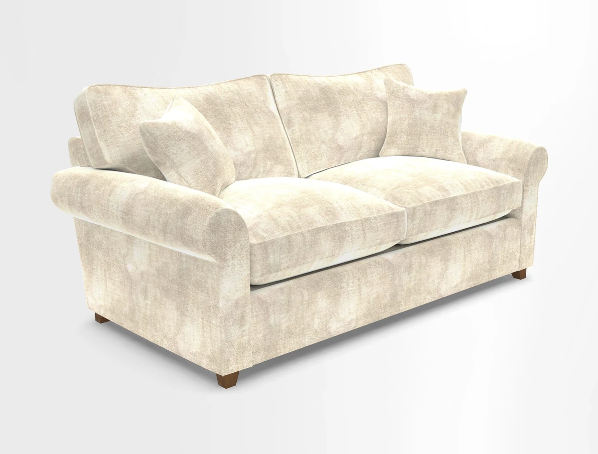 Waverley 3 Seater Sofa Bed in wo Tone Plain Biscuit