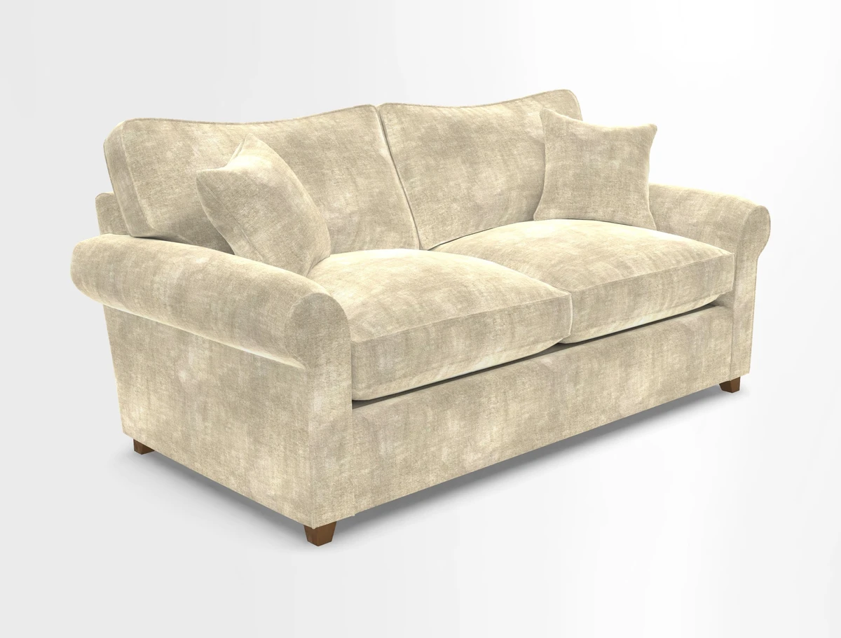 Waverley 3 Seater Sofa Bed in wo Tone Plain Biscuit