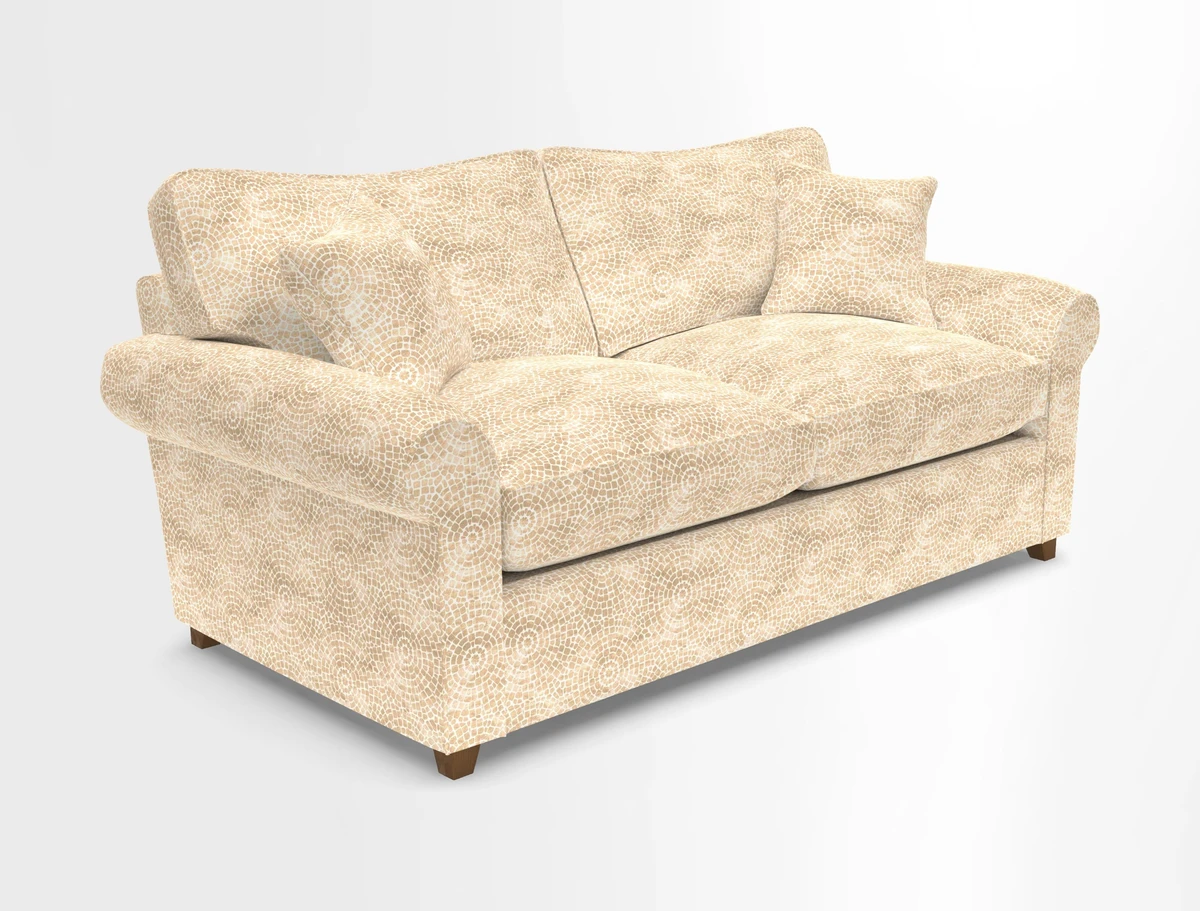 Waverley 3 Seater Sofa Bed in wo Tone Plain Biscuit