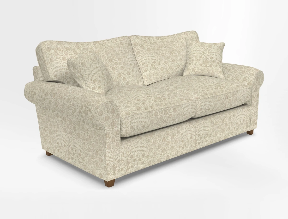 Waverley 3 Seater Sofa Bed in wo Tone Plain Biscuit