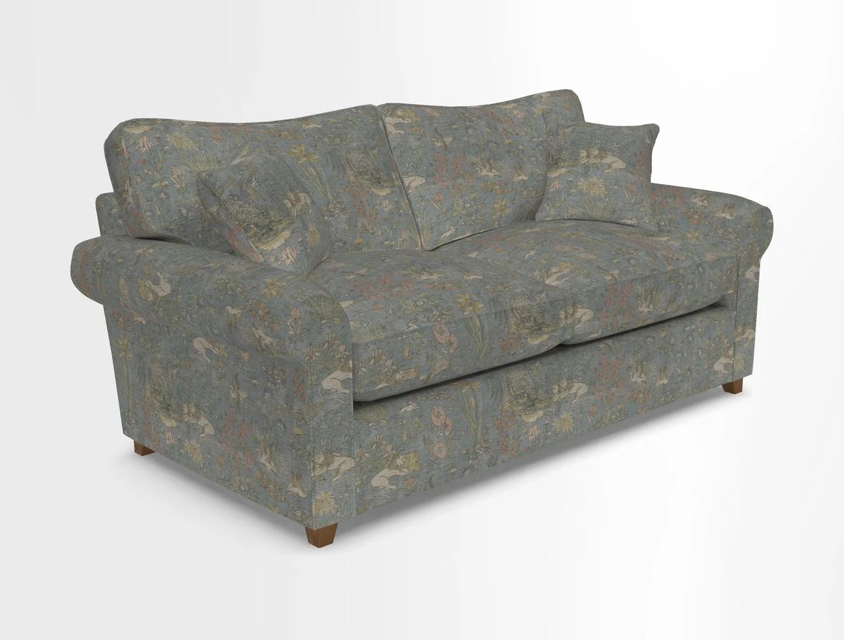 Waverley 3 Seater Sofa Bed in wo Tone Plain Biscuit