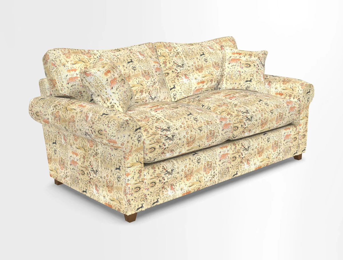 Waverley 3 Seater Sofa Bed in wo Tone Plain Biscuit