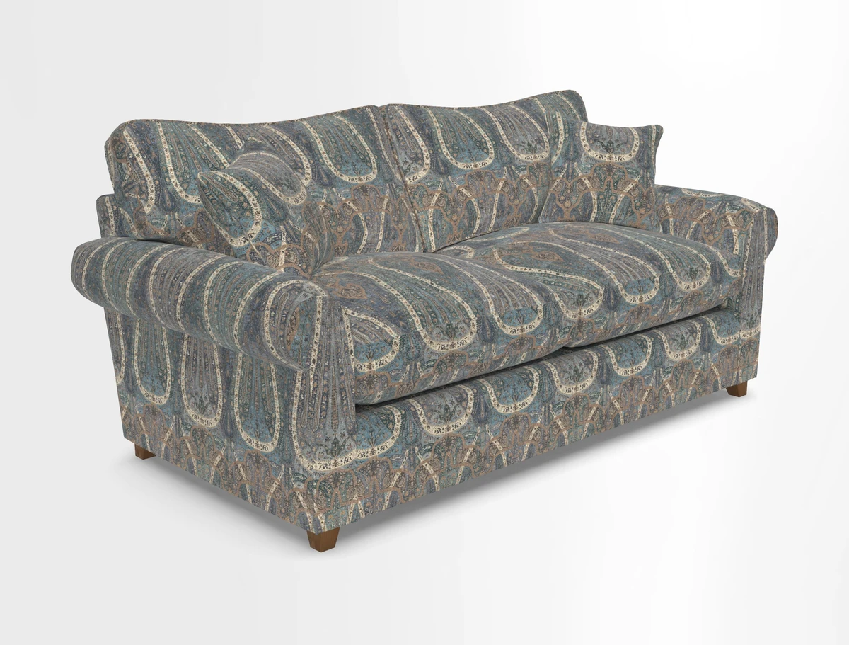 Waverley 3 Seater Sofa Bed in wo Tone Plain Biscuit