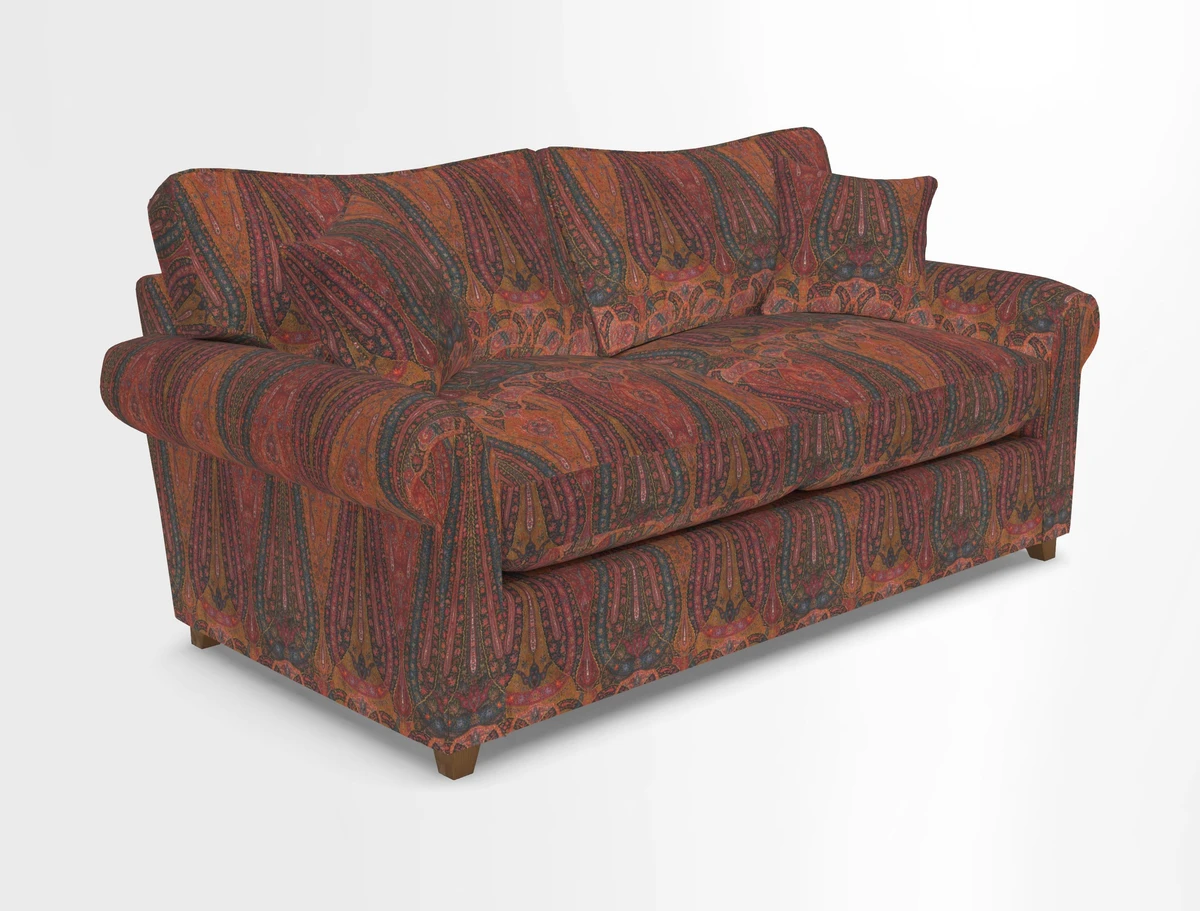 Waverley 3 Seater Sofa Bed in wo Tone Plain Biscuit