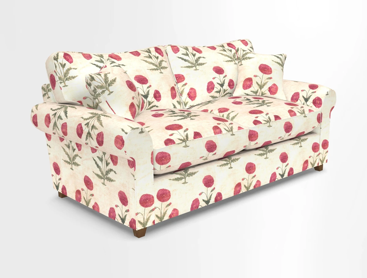 Waverley 3 Seater Sofa Bed in wo Tone Plain Biscuit