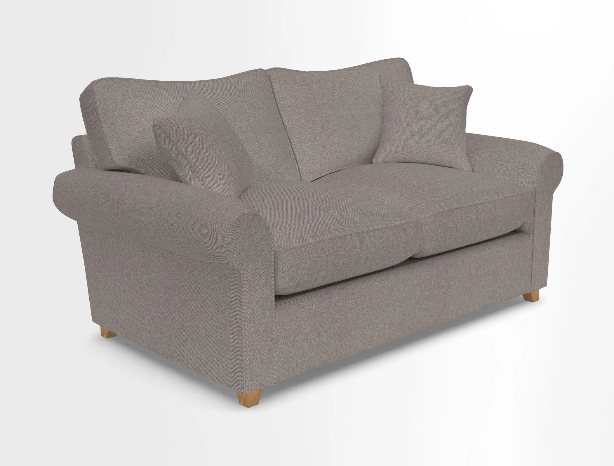 Waverley 2 Seater Sofa Bed in wo Tone Plain Biscuit