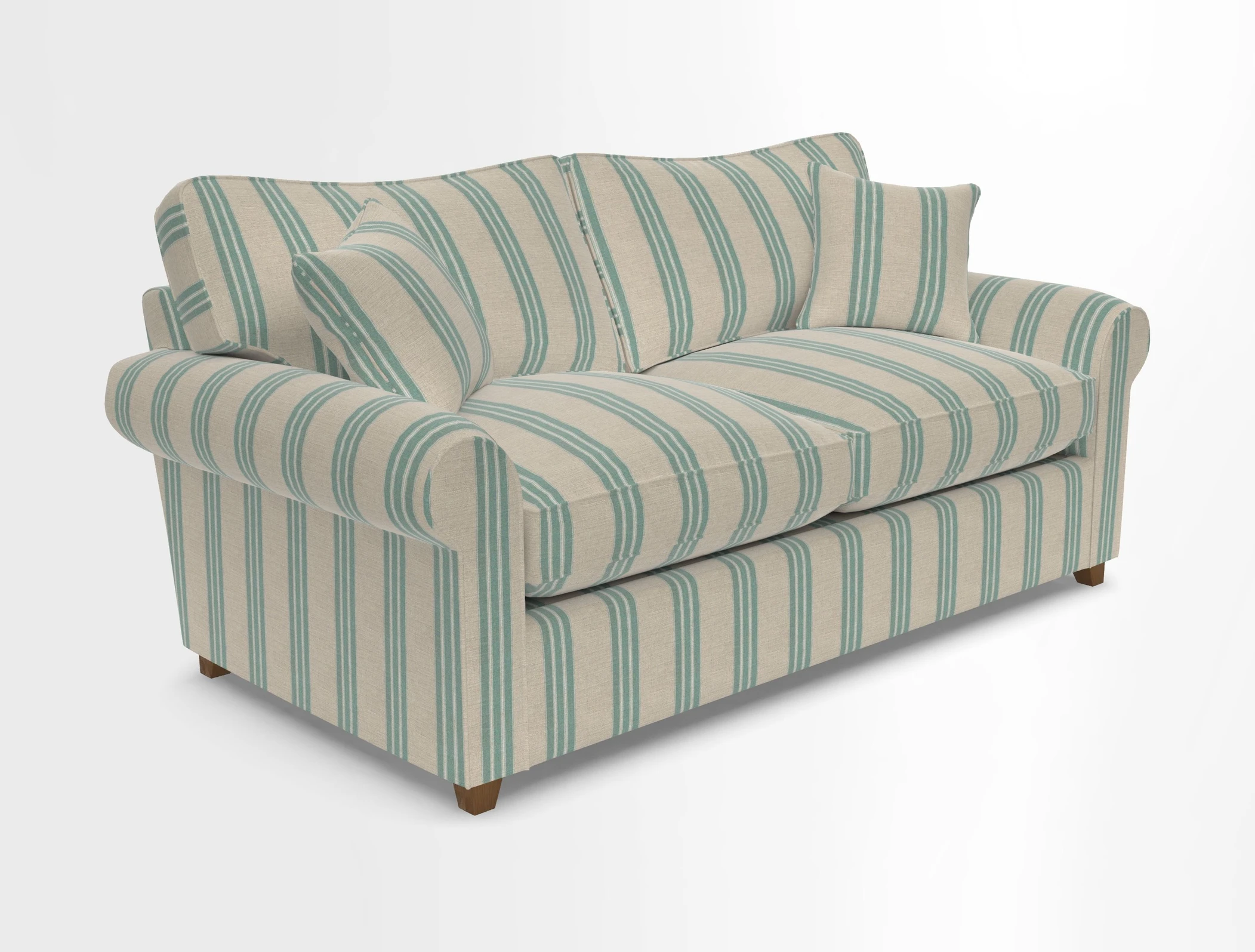 Waverley 3 Seater Sofa Bed in wo Tone Plain Biscuit