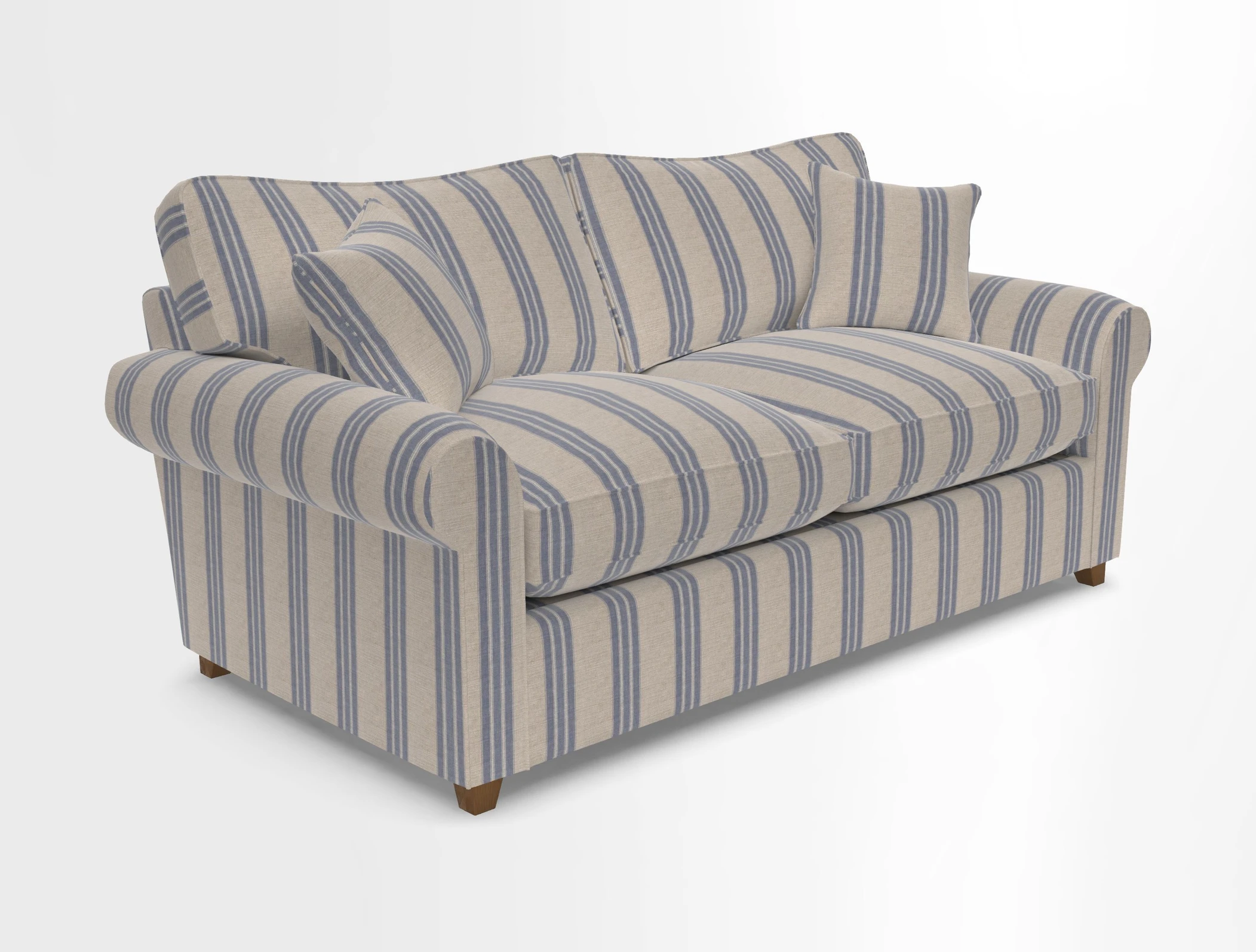Waverley 3 Seater Sofa Bed in wo Tone Plain Biscuit