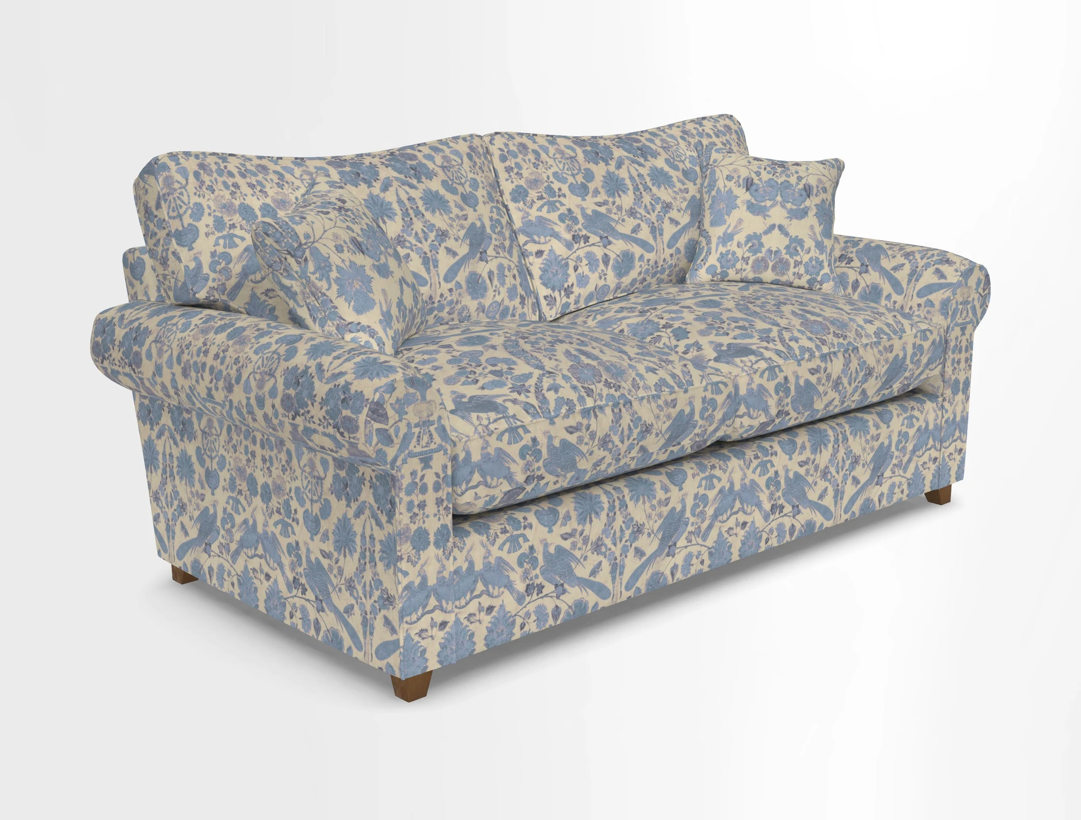 Waverley 3 Seater Sofa Bed in wo Tone Plain Biscuit