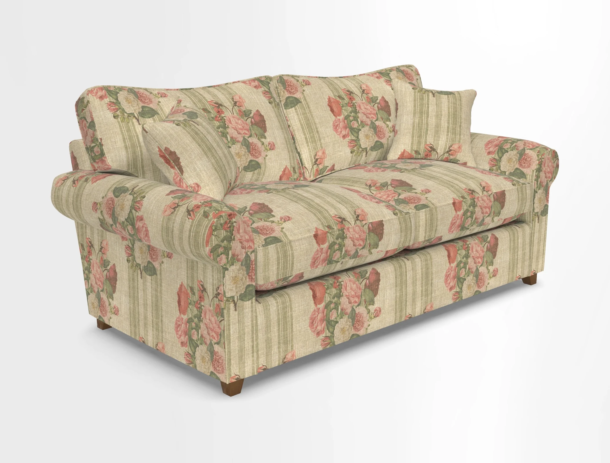 Waverley 3 Seater Sofa Bed in wo Tone Plain Biscuit