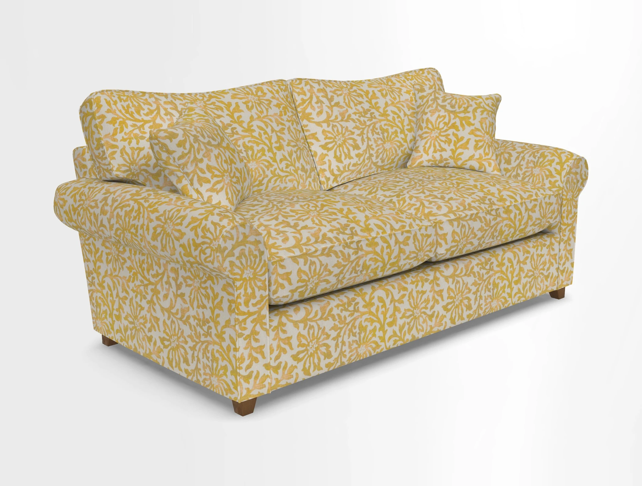 Waverley 3 Seater Sofa Bed in wo Tone Plain Biscuit
