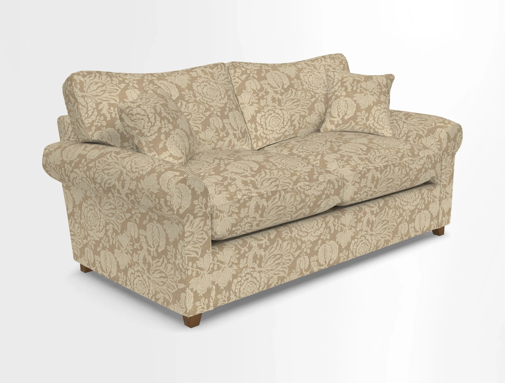 Waverley 3 Seater Sofa Bed in wo Tone Plain Biscuit