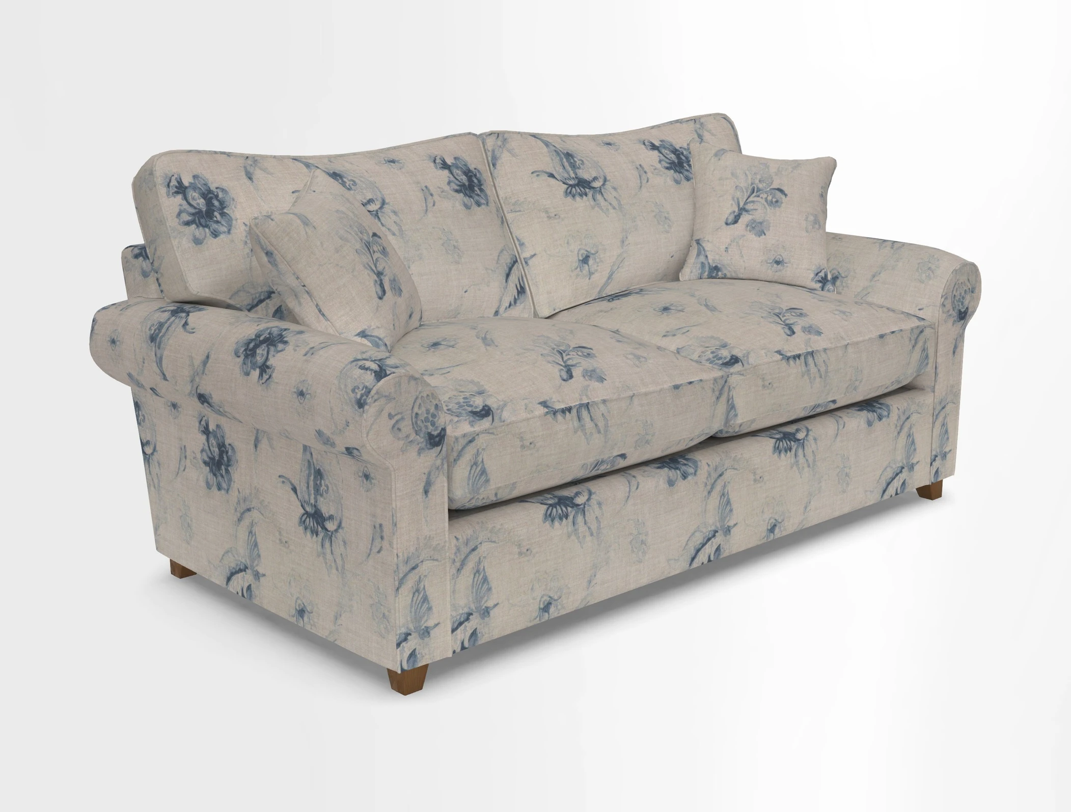 Waverley 3 Seater Sofa Bed in wo Tone Plain Biscuit