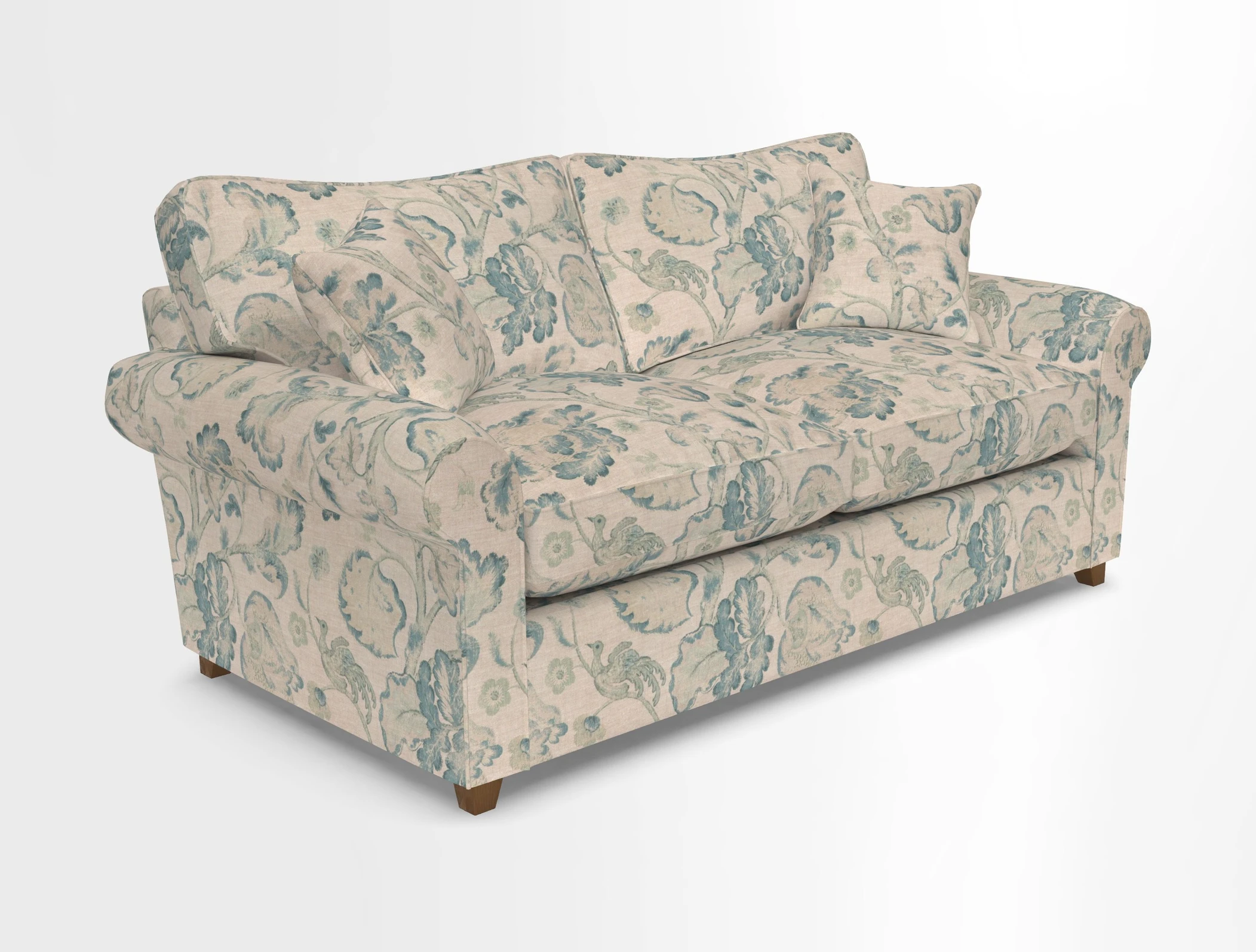 Waverley 3 Seater Sofa Bed in wo Tone Plain Biscuit
