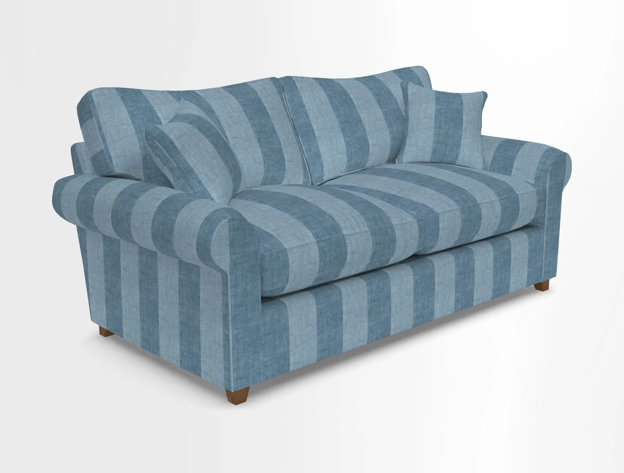 Waverley 3 Seater Sofa Bed in wo Tone Plain Biscuit