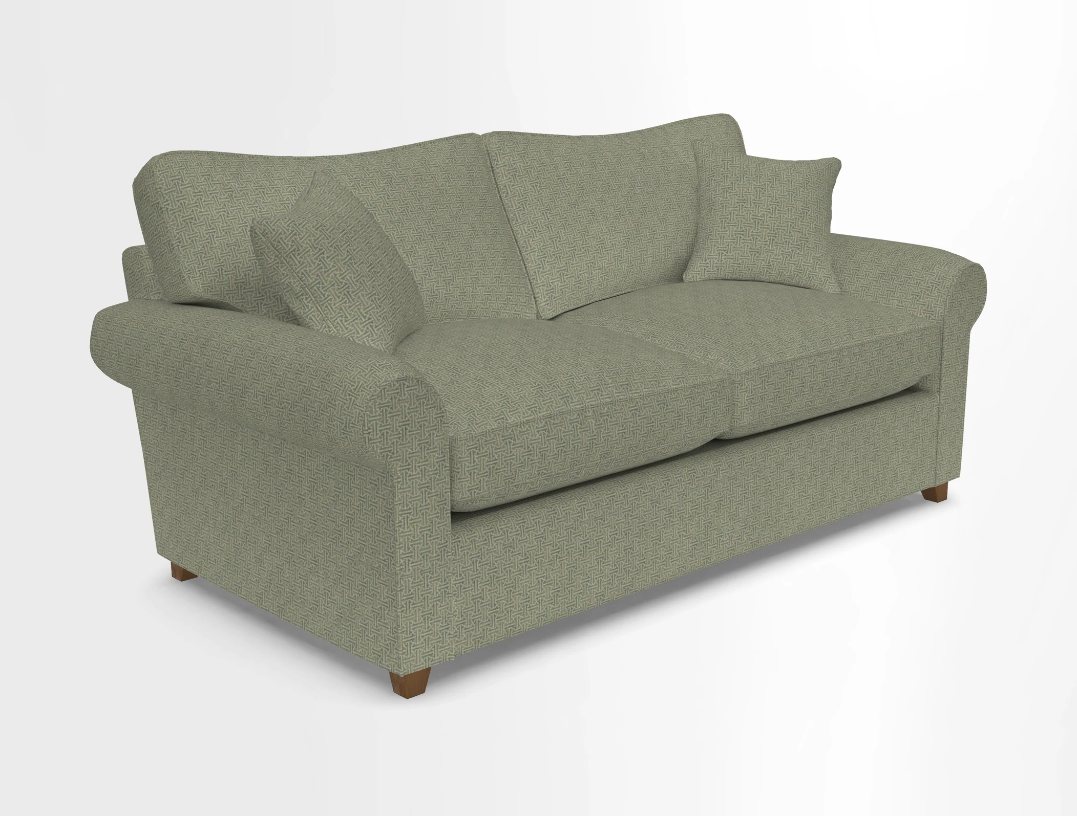 Waverley 3 Seater Sofa Bed in wo Tone Plain Biscuit
