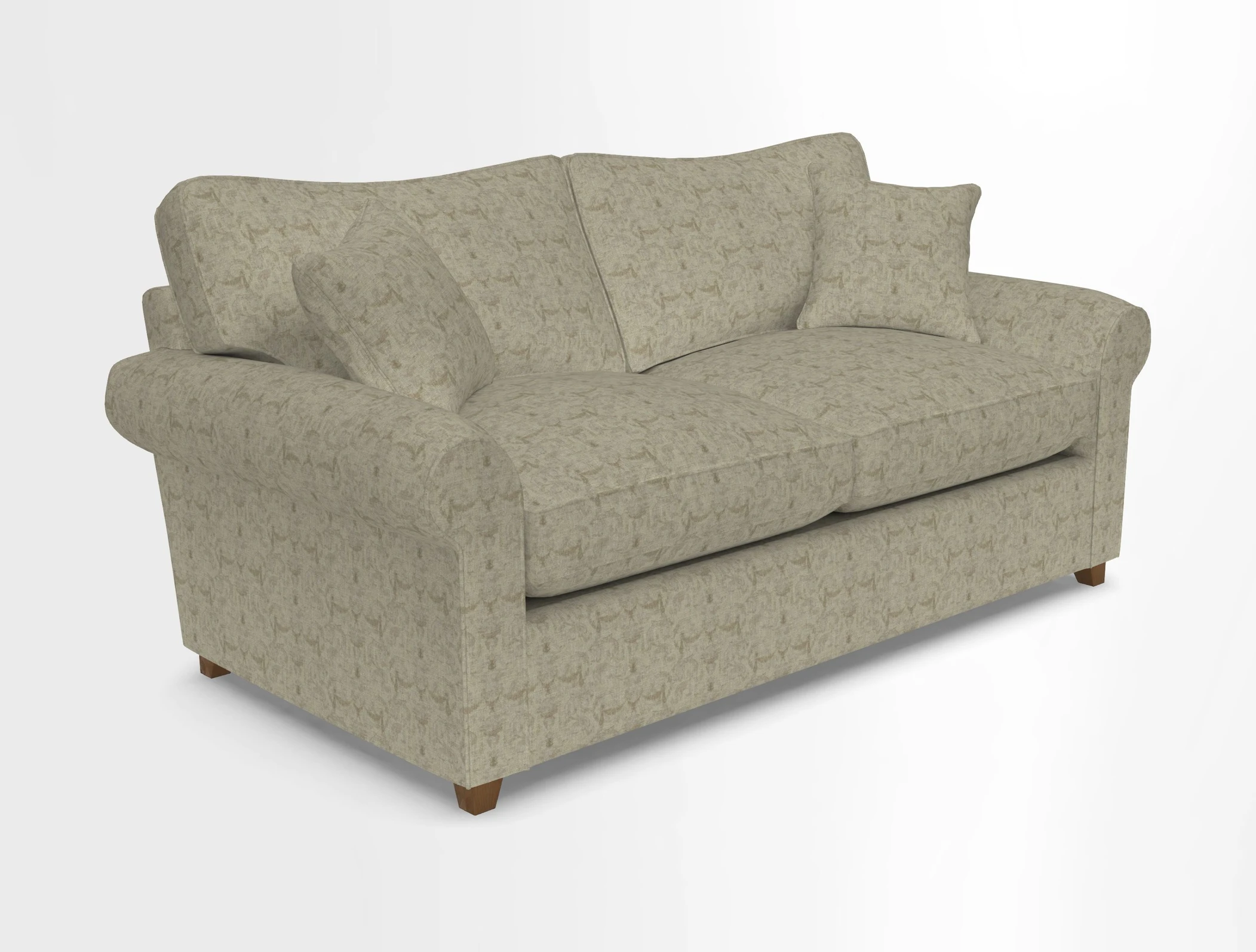 Waverley 3 Seater Sofa Bed in wo Tone Plain Biscuit