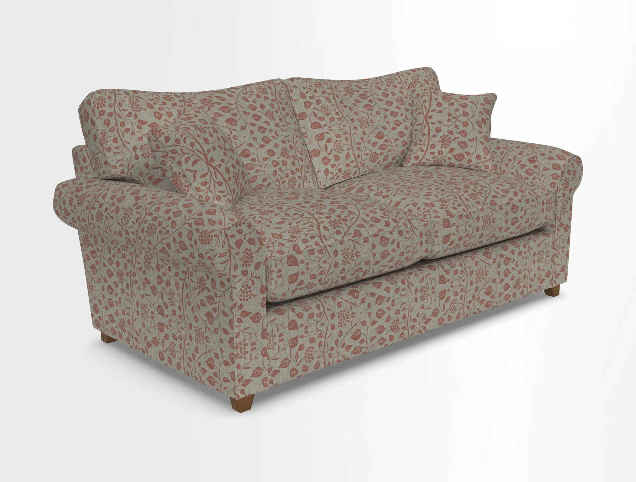 Waverley 3 Seater Sofa Bed in wo Tone Plain Biscuit