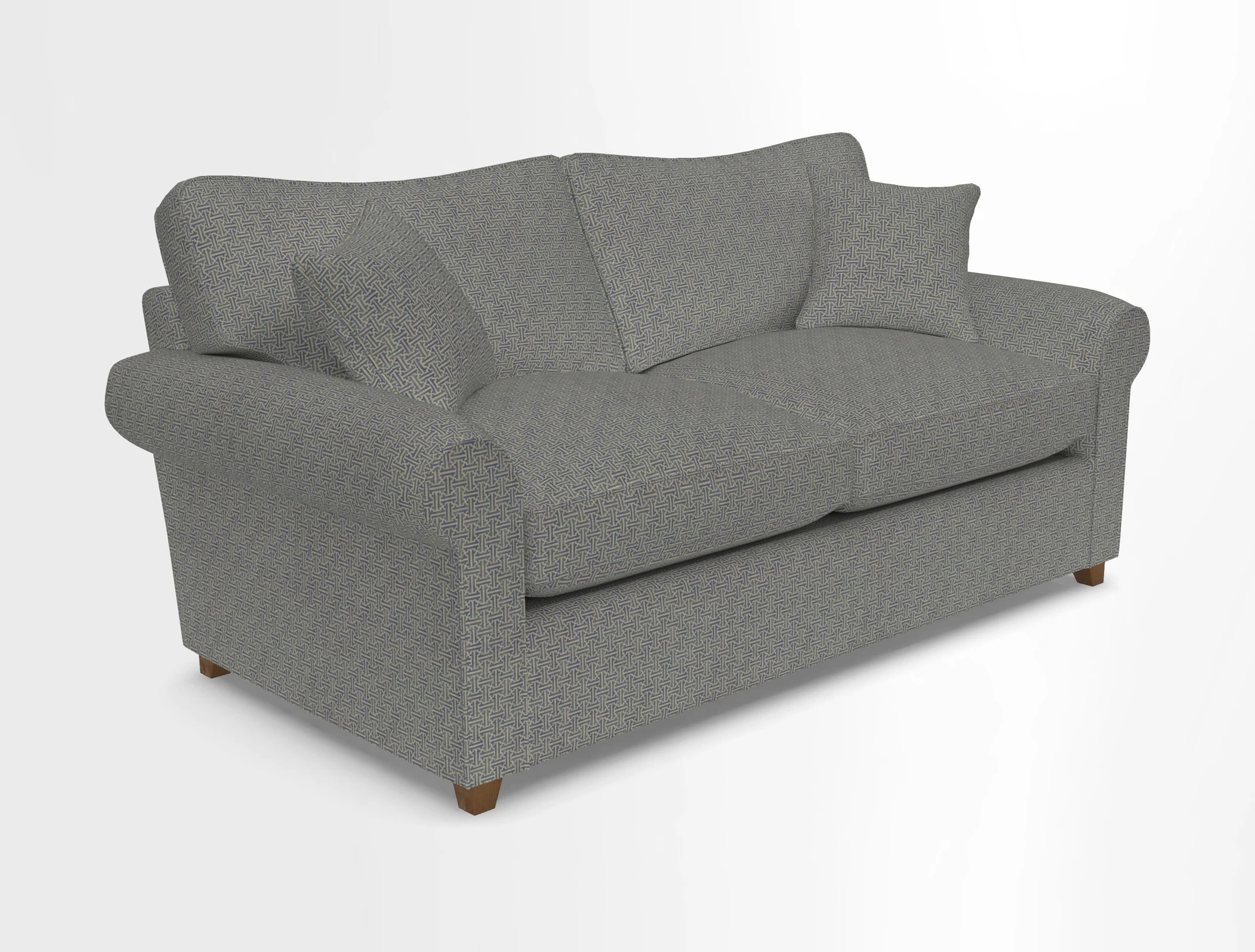 Waverley 3 Seater Sofa Bed in wo Tone Plain Biscuit