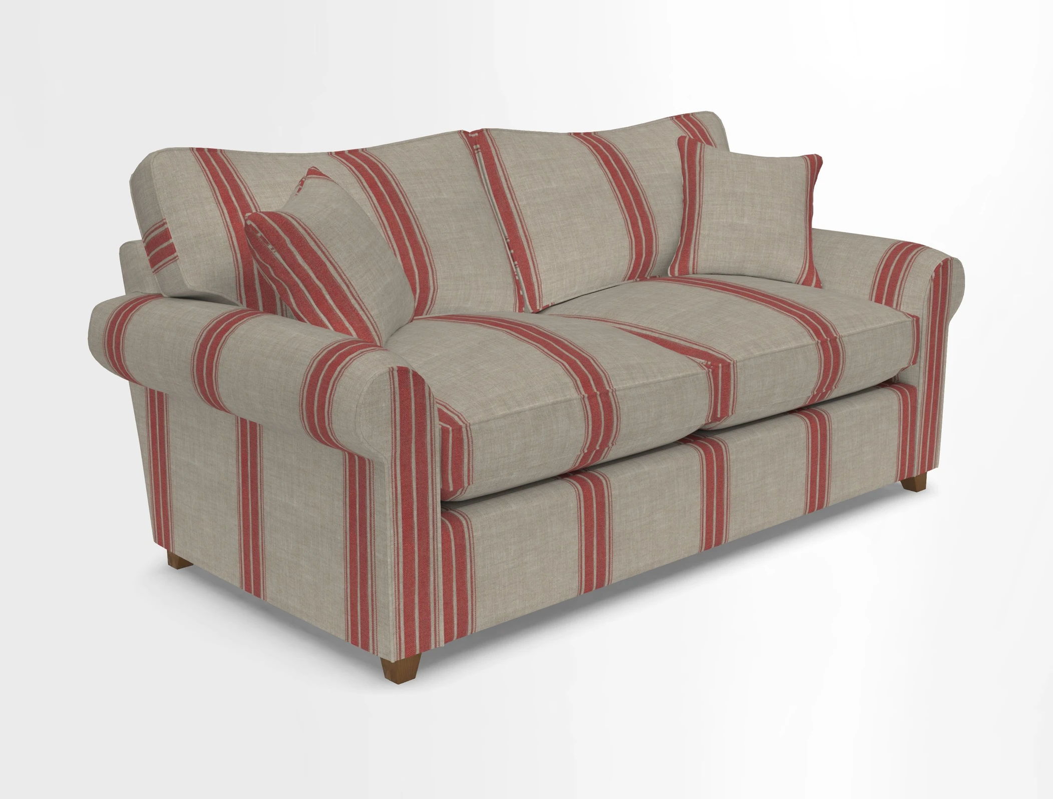 Waverley 3 Seater Sofa Bed in wo Tone Plain Biscuit